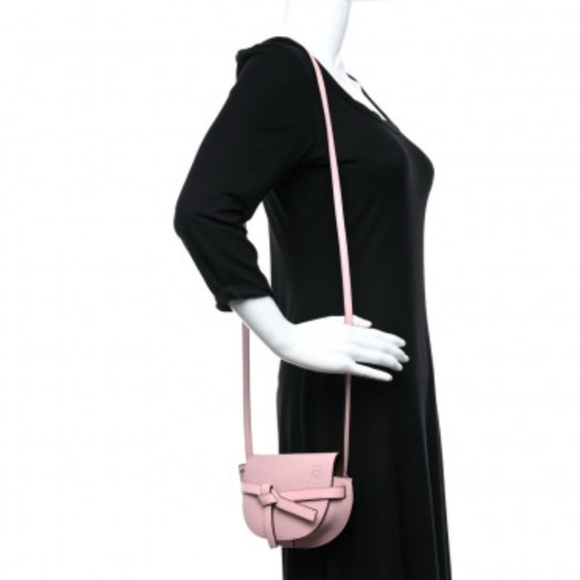 LOEWE 
Grained Calfskin Mini Gate Crossbody Bag Pastel Pink - Picture 5 of 10